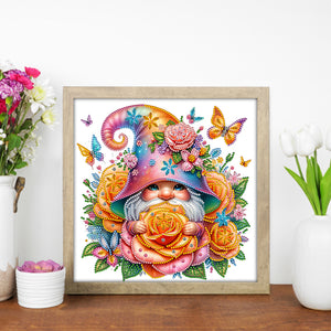 Gnome Flower 30*30CM(Canvas) Partial Special Shaped Drill Diamond Painting