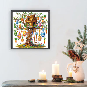 Tree House And Egg 30*30CM(Canvas) Partial Special Shaped Drill Diamond Painting