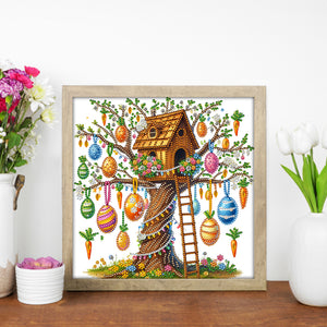 Tree House And Egg 30*30CM(Canvas) Partial Special Shaped Drill Diamond Painting