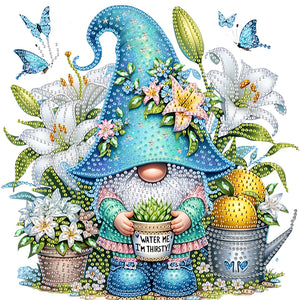 Lily And Gnome 30*30CM(Canvas) Partial Special Shaped Drill Diamond Painting