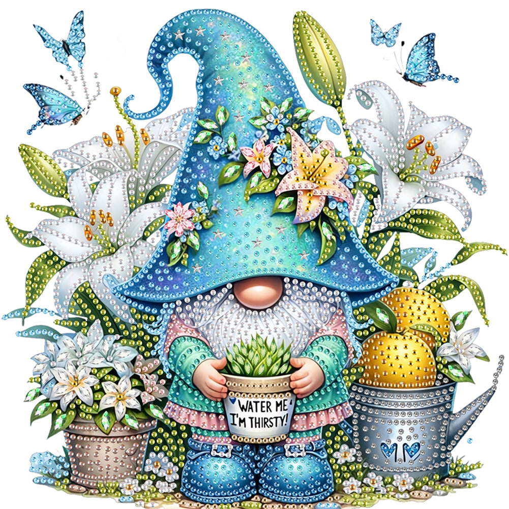 Lily And Gnome 30*30CM(Canvas) Partial Special Shaped Drill Diamond Painting