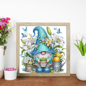 Lily And Gnome 30*30CM(Canvas) Partial Special Shaped Drill Diamond Painting