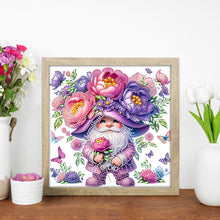 Load image into Gallery viewer, Peony And Gnome 30*30CM(Canvas) Partial Special Shaped Drill Diamond Painting
