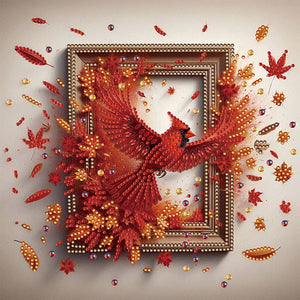 Cardinal Escaping From The Frame 30*30CM(Canvas) Partial Special Shaped Drill Diamond Painting