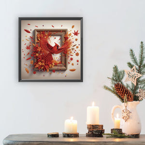 Cardinal Escaping From The Frame 30*30CM(Canvas) Partial Special Shaped Drill Diamond Painting