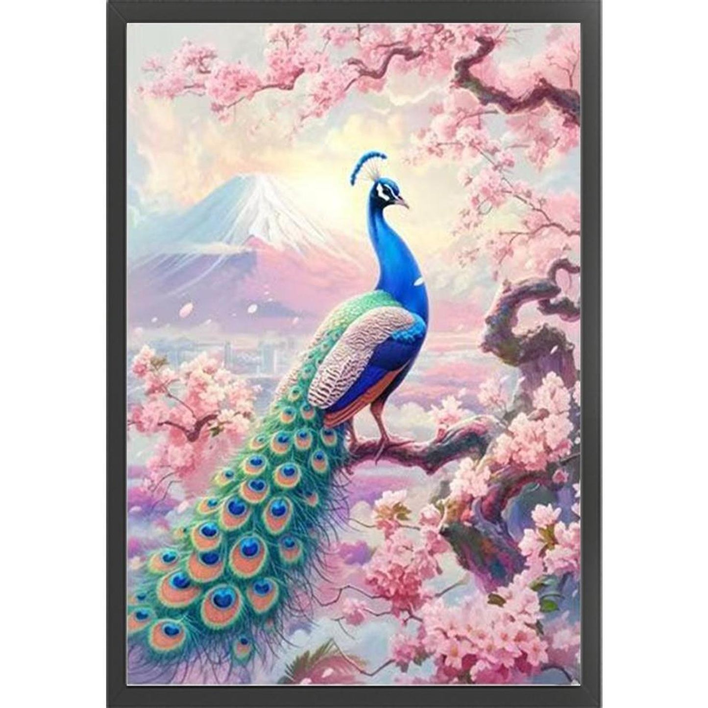 Peach Blossom And Peacock - Full 11CT Stamped Cross Stitch 50x70CM - Band