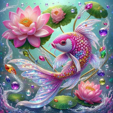 Load image into Gallery viewer, Lotus Koi 30*30CM(Canvas) Full Round Drill Diamond Painting
