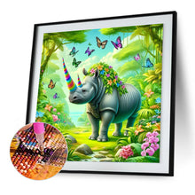 Load image into Gallery viewer, Rhino In The Forest 30*30CM(Canvas) Full Round Drill Diamond Painting
