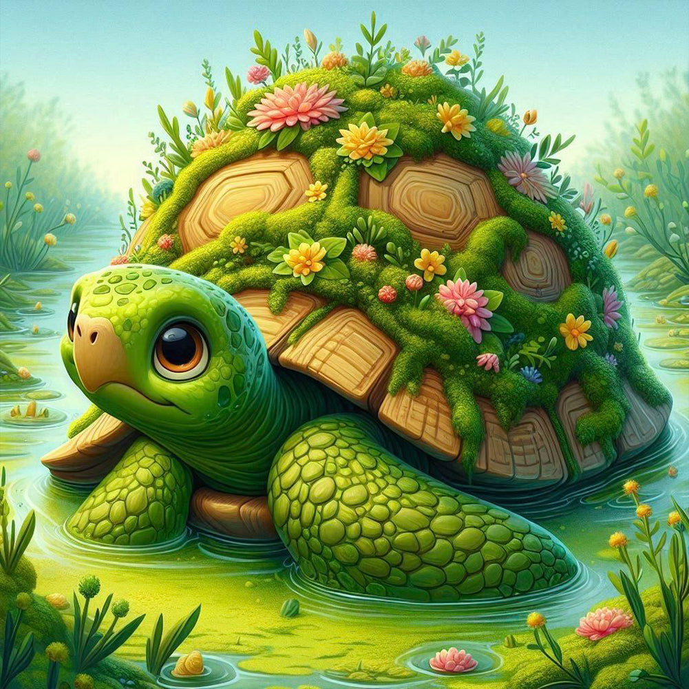 Turtle In The Bush 30*30CM(Canvas) Full Round Drill Diamond Painting