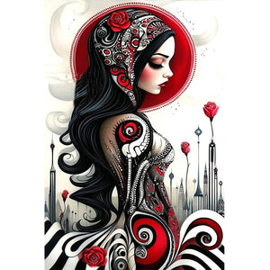 Ghost Woman 40*60CM(Canvas) Full Round Drill Diamond Painting