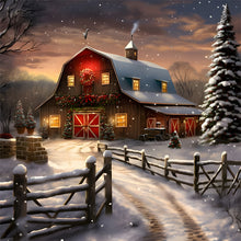 Load image into Gallery viewer, Snowy House 30*30CM(Canvas) Full Round Drill Diamond Painting
