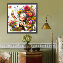 Load image into Gallery viewer, Happy People And Flowers 40*40CM(Canvas) Full Round Drill Diamond Painting
