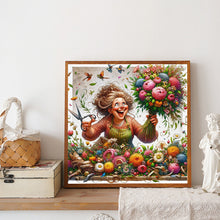 Load image into Gallery viewer, Happy People And Flowers 40*40CM(Canvas) Full Round Drill Diamond Painting
