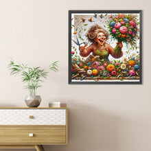Load image into Gallery viewer, Happy People And Flowers 40*40CM(Canvas) Full Round Drill Diamond Painting
