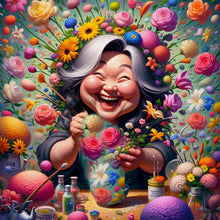 Load image into Gallery viewer, Happy People And Flowers 40*40CM(Canvas) Full Round Drill Diamond Painting
