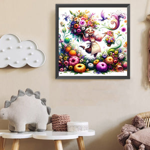 Happy People And Flowers 40*40CM(Canvas) Full Round Drill Diamond Painting