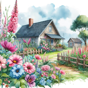 Garden Hut 40*40CM(Canvas) Full Round Drill Diamond Painting