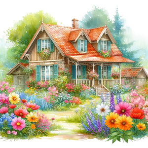 Garden Hut 40*40CM(Canvas) Full Round Drill Diamond Painting