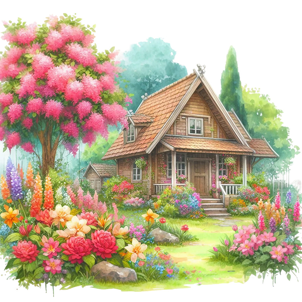 Garden Hut 40*40CM(Canvas) Full Round Drill Diamond Painting