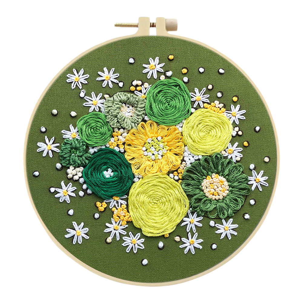 Bright Moonlight - DIY Embroidery Cross Stitch Kit with Pattern Cotton Threads Needles Hoop 30x30CM/11.81x11.81in