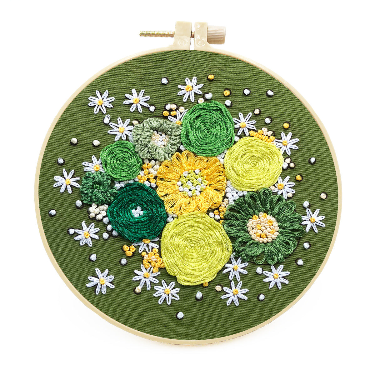 Bright Moonlight - DIY Embroidery Cross Stitch Kit with Pattern Cotton Threads Needles Hoop 30x30CM/11.81x11.81in