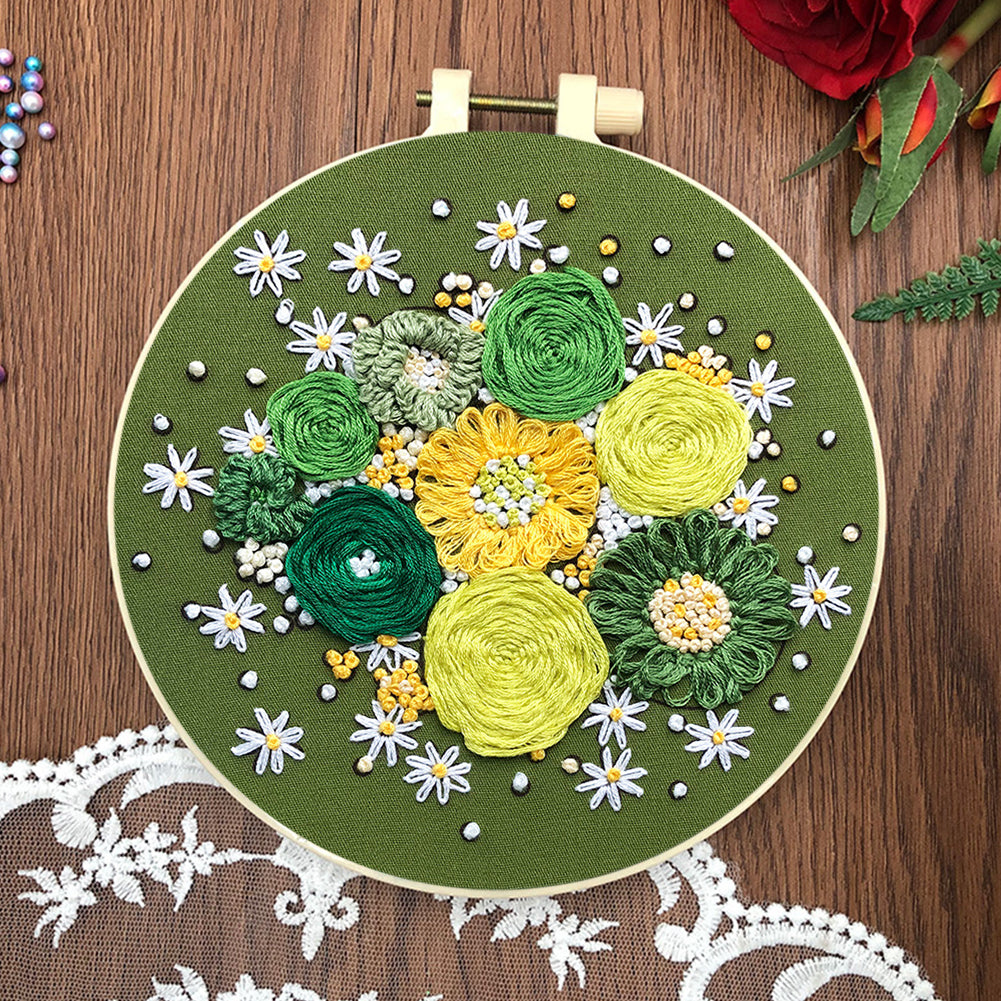 Bright Moonlight - DIY Embroidery Cross Stitch Kit with Pattern Cotton Threads Needles Hoop 30x30CM/11.81x11.81in