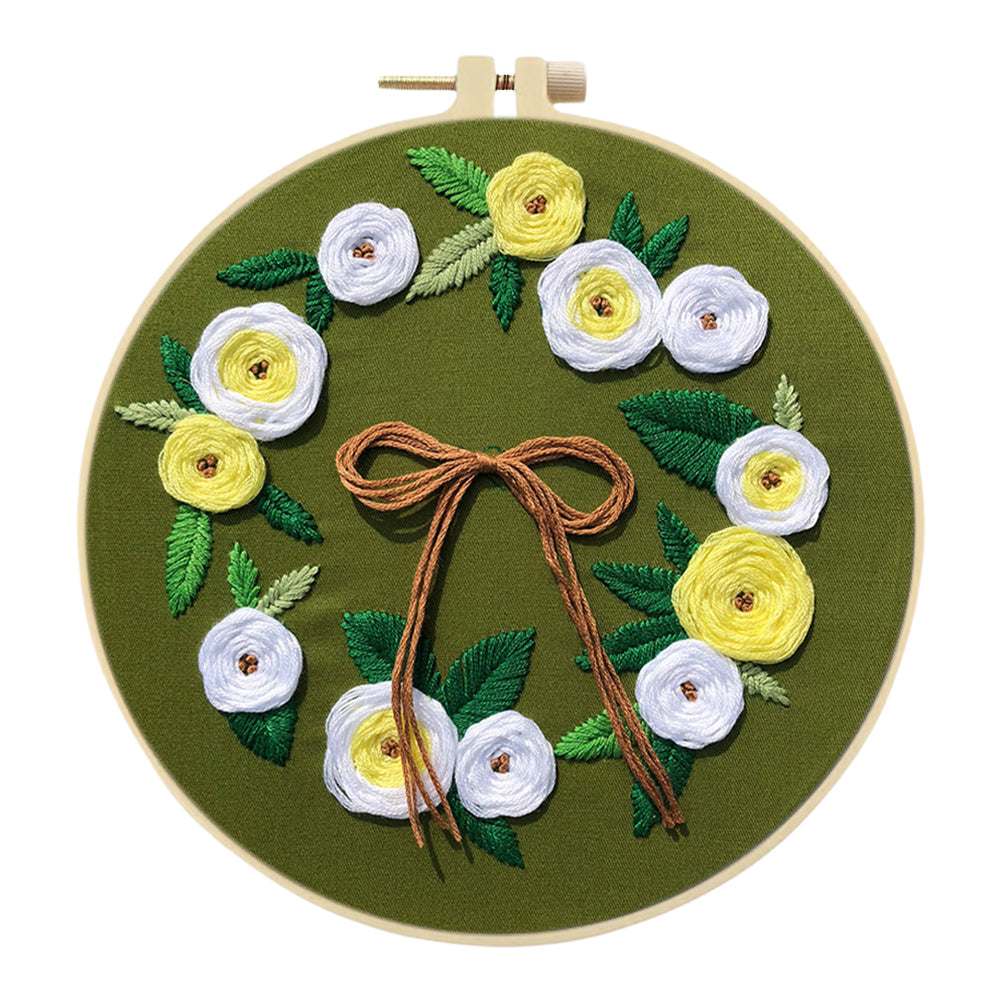 Fragrant Bouquet - DIY Embroidery Cross Stitch Kit with Pattern Cotton Threads Needles Hoop 30x30CM/11.81x11.81in
