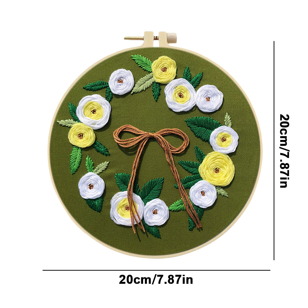 Fragrant Bouquet - DIY Embroidery Cross Stitch Kit with Pattern Cotton Threads Needles Hoop 30x30CM/11.81x11.81in