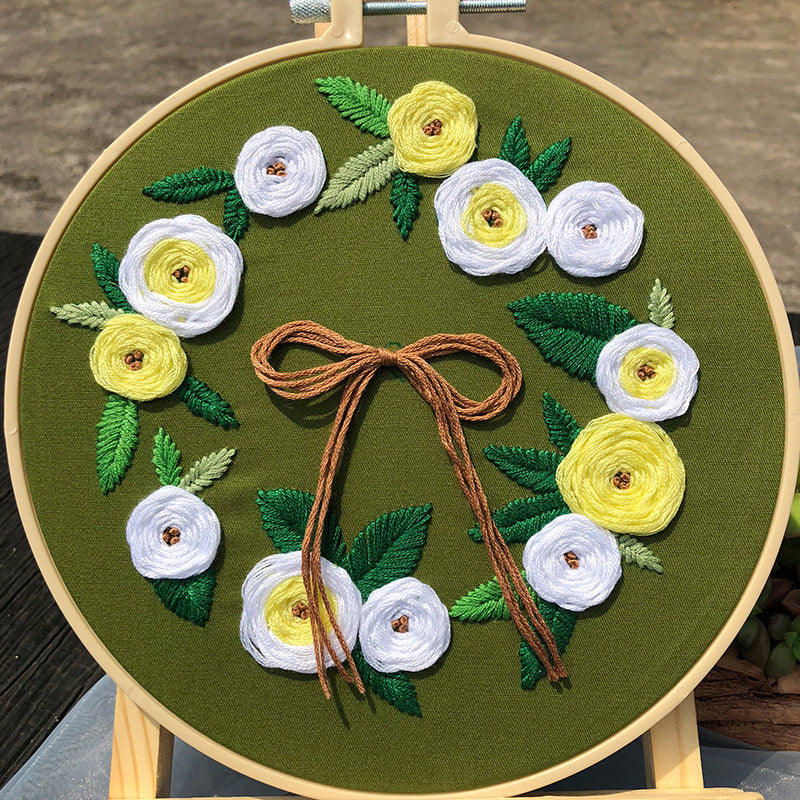 Fragrant Bouquet - DIY Embroidery Cross Stitch Kit with Pattern Cotton Threads Needles Hoop 30x30CM/11.81x11.81in