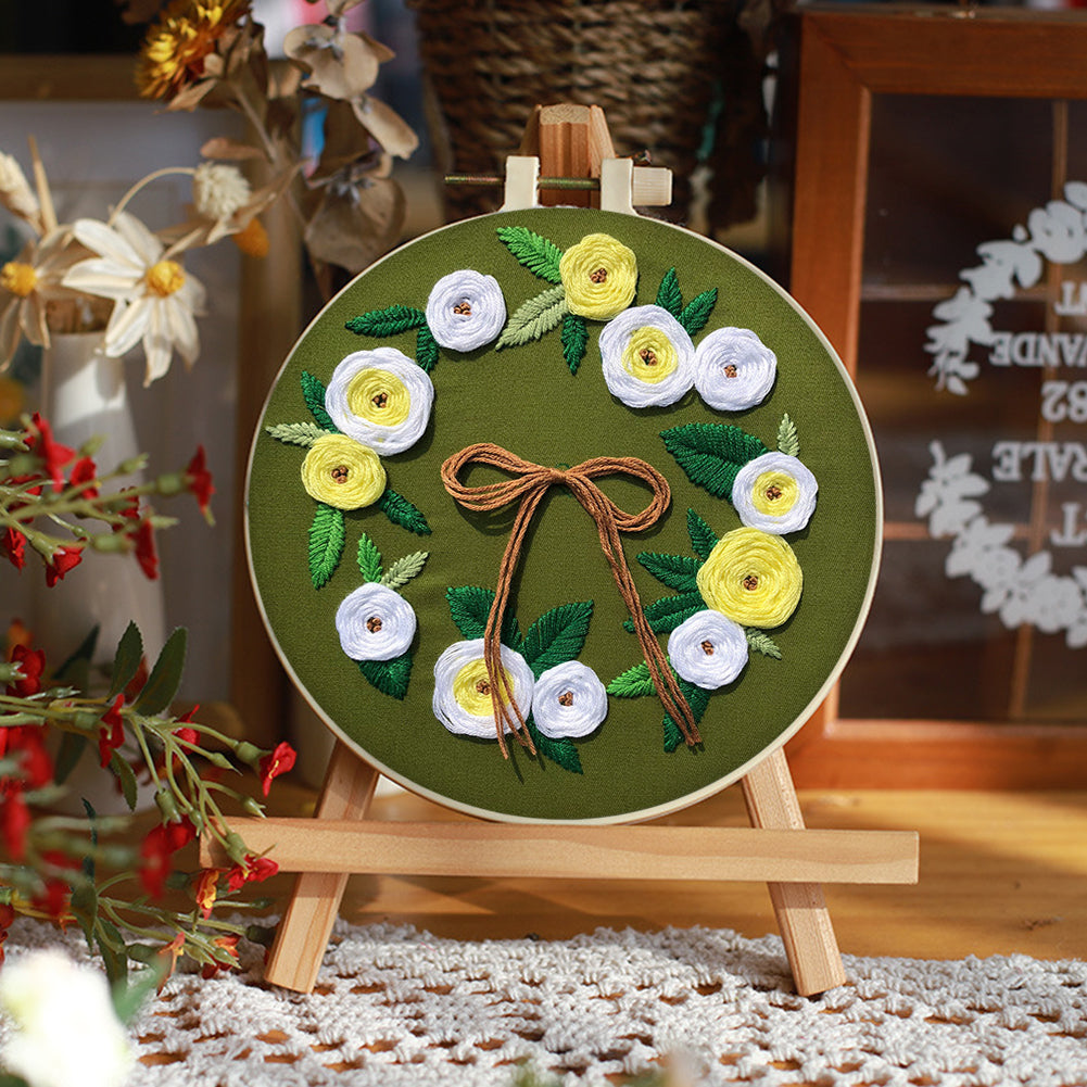 Fragrant Bouquet - DIY Embroidery Cross Stitch Kit with Pattern Cotton Threads Needles Hoop 30x30CM/11.81x11.81in