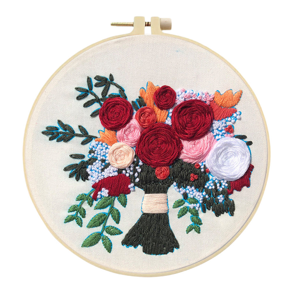 True Love Forever - DIY Embroidery Cross Stitch Kit with Pattern Cotton Threads Needles Hoop 30x30CM/11.81x11.81in