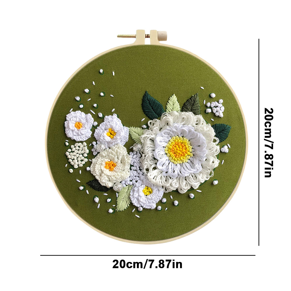Fresh Flower Bouquet - DIY Embroidery Cross Stitch Kit with Pattern Cotton Threads Needles Hoop 30x30CM/11.81x11.81in