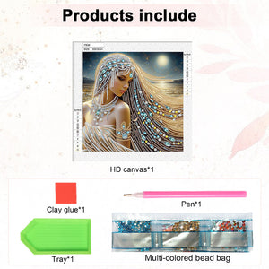 Gorgeous And Elegant Lady 30*30CM(Canvas) Partial Special Shaped Drill Diamond Painting