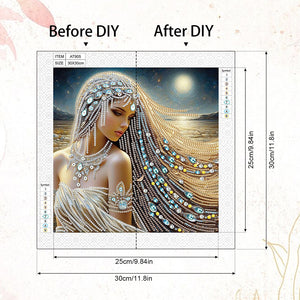 Gorgeous And Elegant Lady 30*30CM(Canvas) Partial Special Shaped Drill Diamond Painting