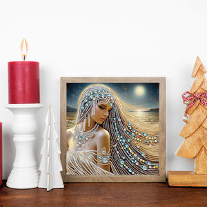 Gorgeous And Elegant Lady 30*30CM(Canvas) Partial Special Shaped Drill Diamond Painting