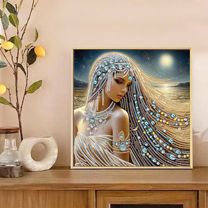 Gorgeous And Elegant Lady 30*30CM(Canvas) Partial Special Shaped Drill Diamond Painting