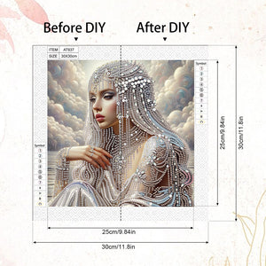 Gorgeous And Elegant Lady 30*30CM(Canvas) Partial Special Shaped Drill Diamond Painting