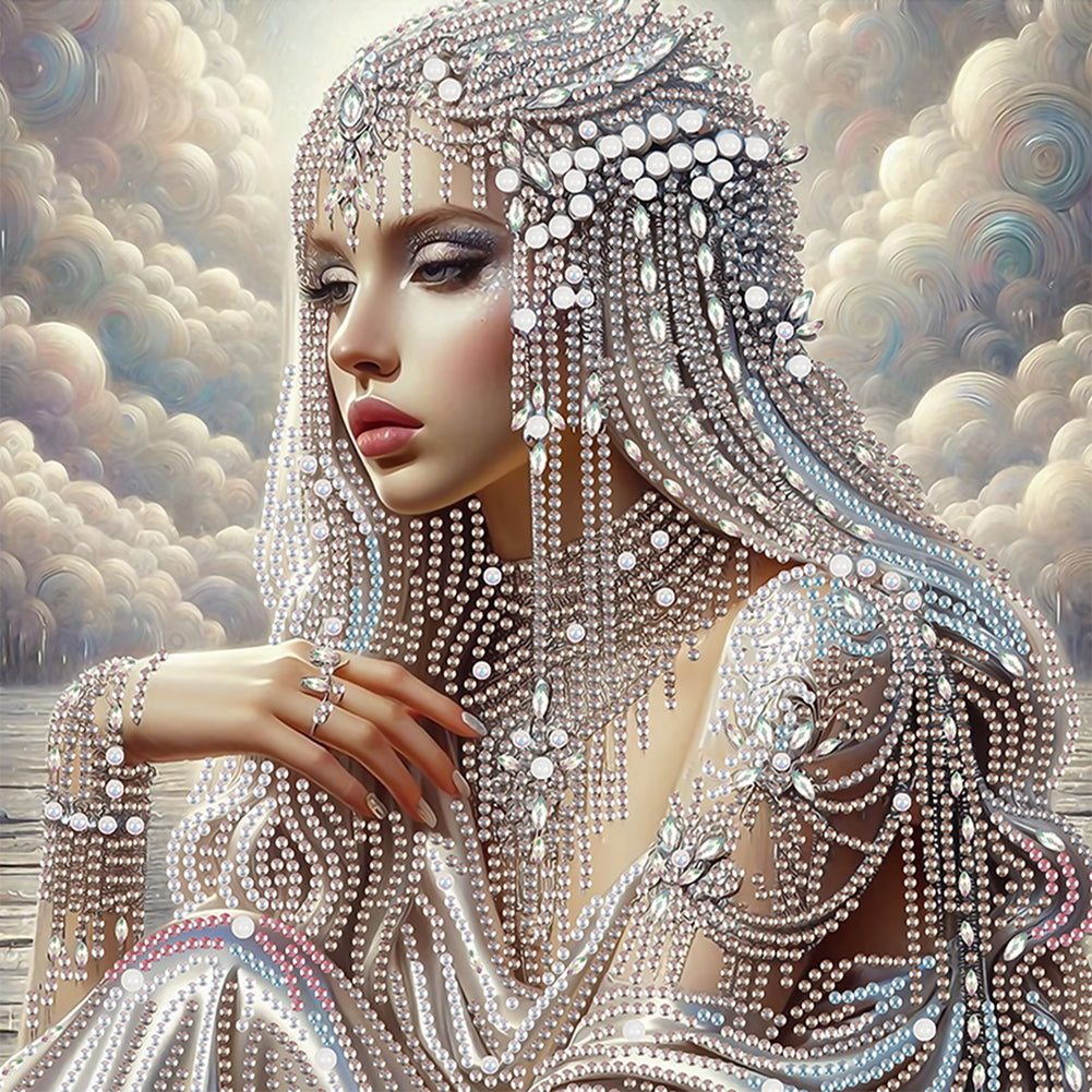 Gorgeous And Elegant Lady 30*30CM(Canvas) Partial Special Shaped Drill Diamond Painting