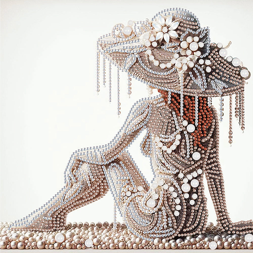 Gorgeous And Elegant Lady 30*30CM(Canvas) Partial Special Shaped Drill Diamond Painting