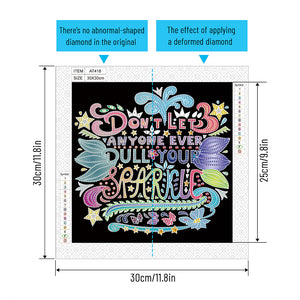 Good Wishes In English 30*30CM(Canvas) Partial Special Shaped Drill Diamond Painting