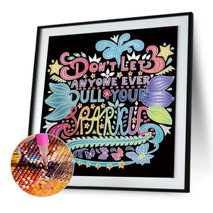 Good Wishes In English 30*30CM(Canvas) Partial Special Shaped Drill Diamond Painting
