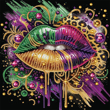 Load image into Gallery viewer, Leopard Lips 30*30CM(Canvas) Partial Special Shaped Drill Diamond Painting
