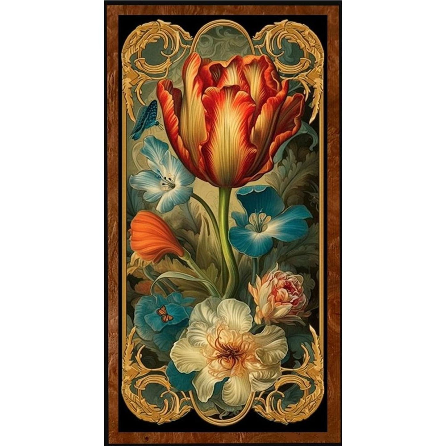 Vintage Flowers - Full 11CT Stamped Cross Stitch 40x75CM - Huacan