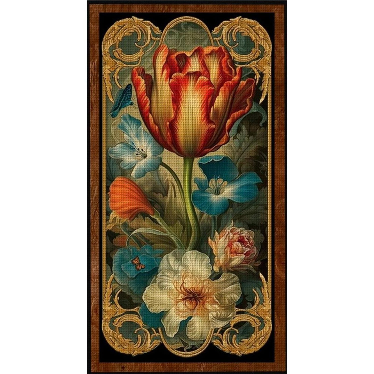 Vintage Flowers - Full 11CT Stamped Cross Stitch 40x75CM - Huacan