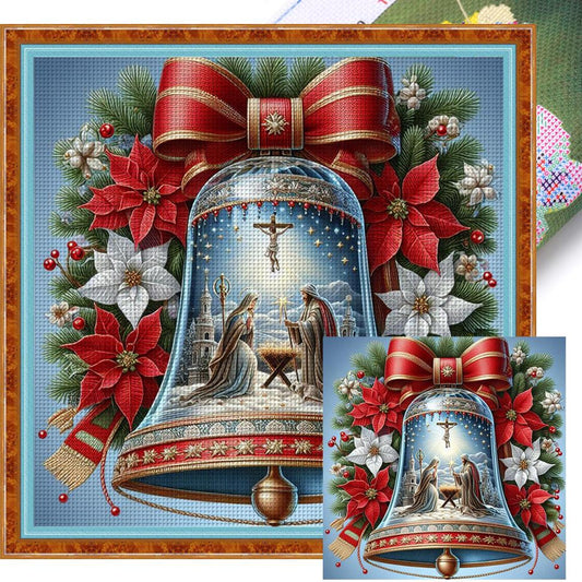 Jesus With Bells - Full 14CT Stamped Cross Stitch 40x40CM - Huacan