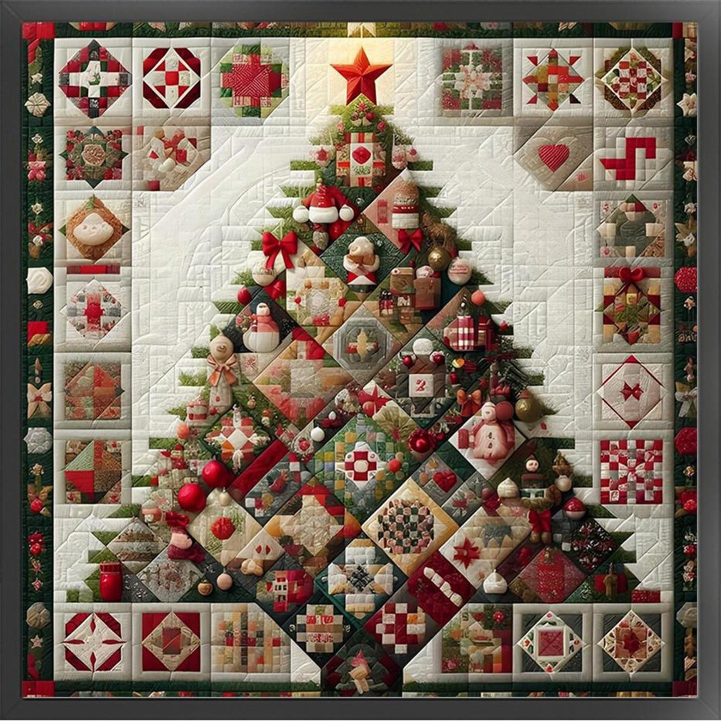 Christmas Tree - Full 14CT Stamped Cross Stitch 40x40CM - Huacan
