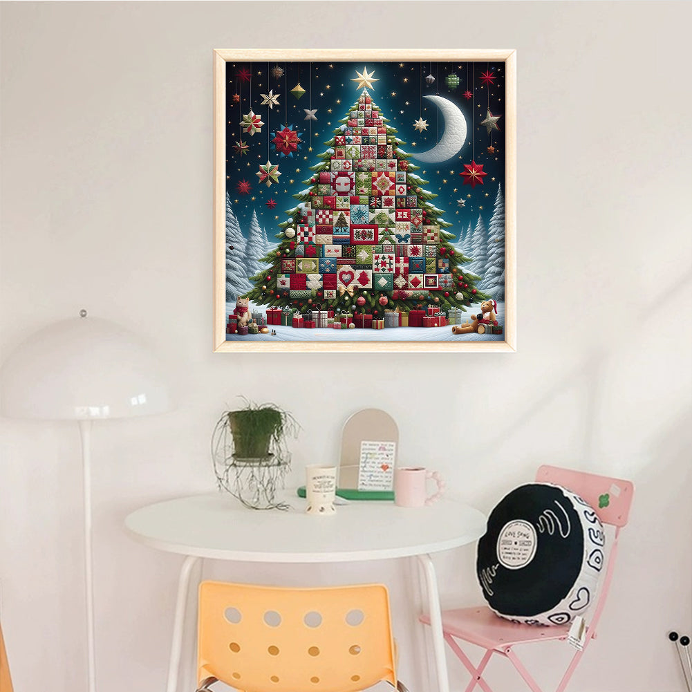 Christmas Tree - Full 14CT Stamped Cross Stitch 40x40CM - Huacan