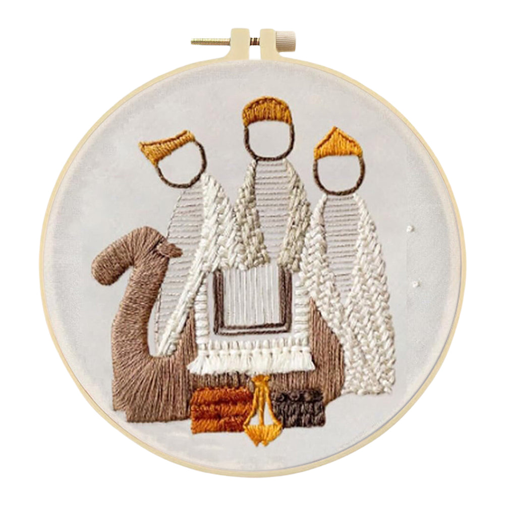 Birth King - DIY Embroidery Cross Stitch Kit with Pattern Cotton Threads Needles Hoop 25x25CM/9.84x9.84in