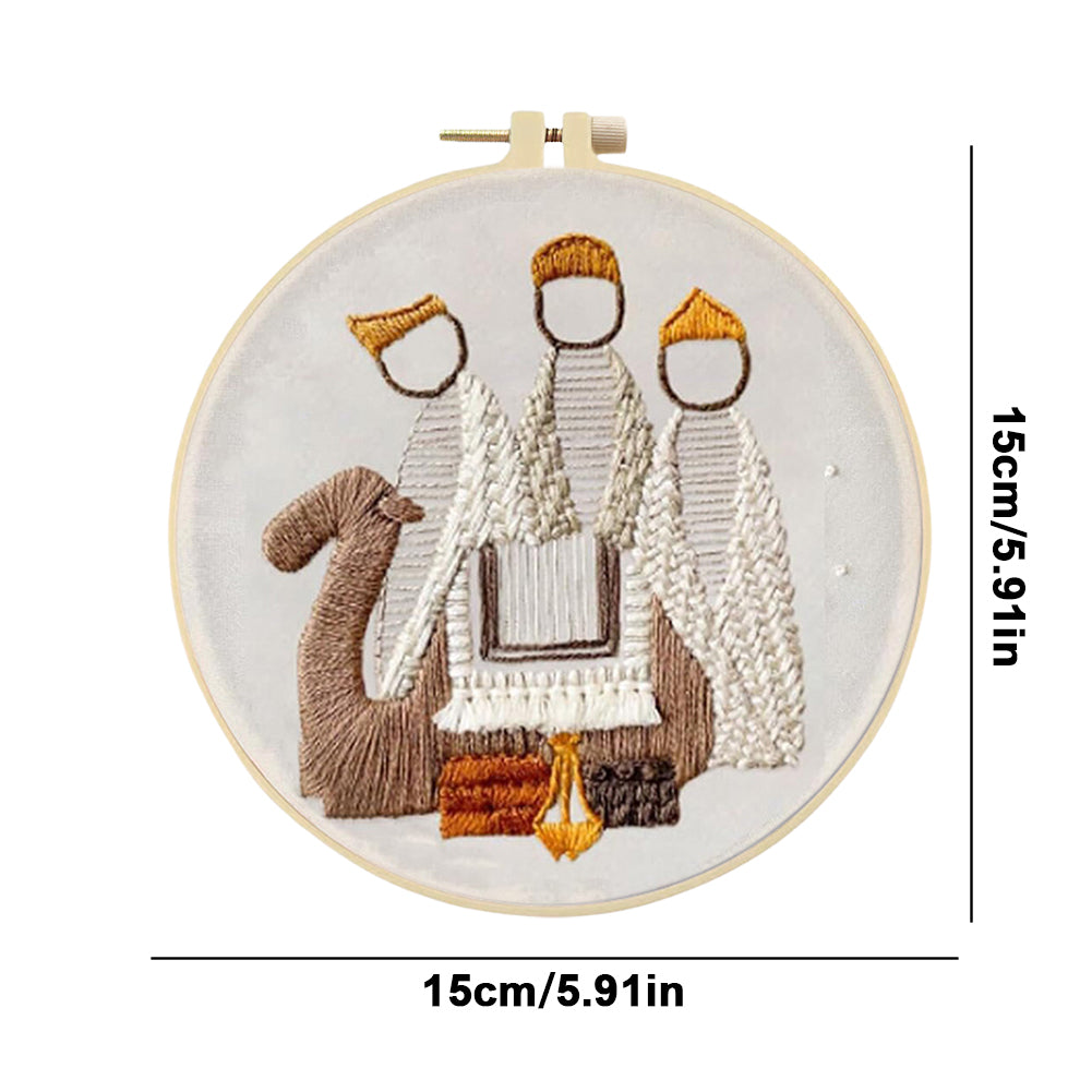 Birth King - DIY Embroidery Cross Stitch Kit with Pattern Cotton Threads Needles Hoop 25x25CM/9.84x9.84in