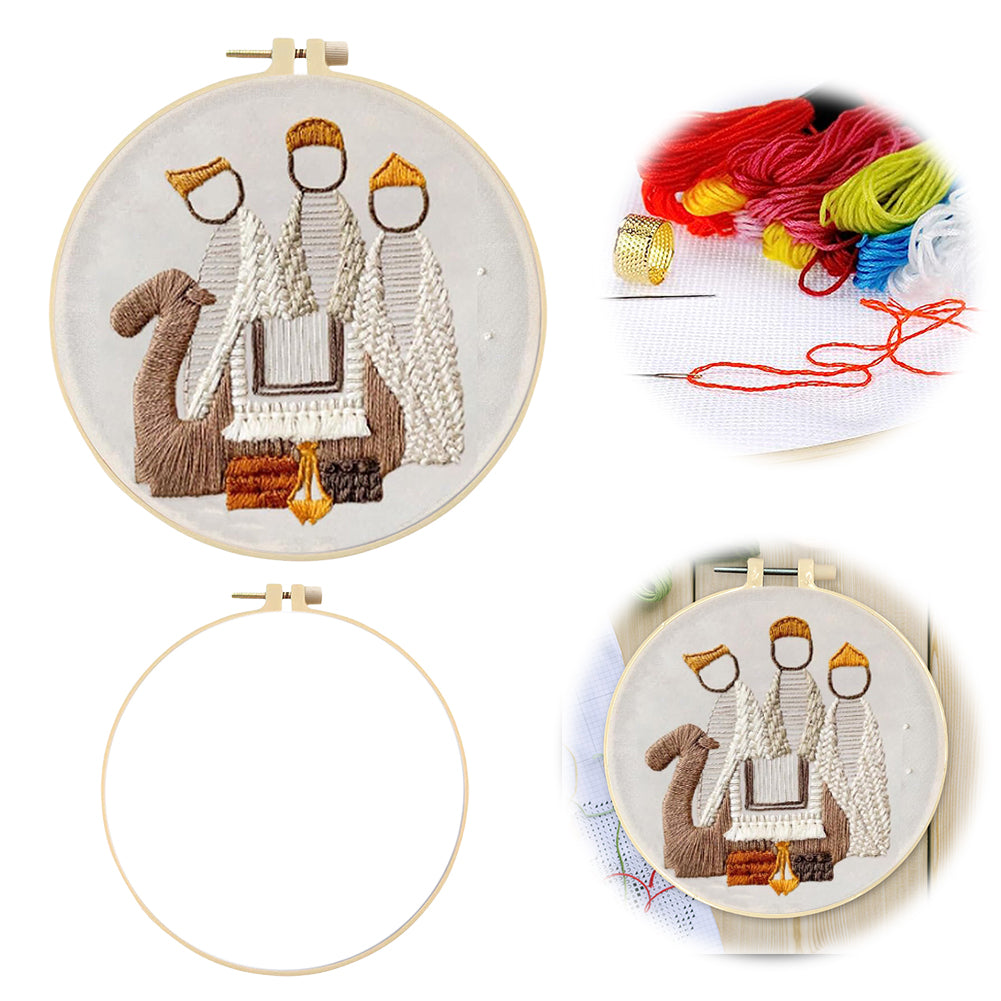 Birth King - DIY Embroidery Cross Stitch Kit with Pattern Cotton Threads Needles Hoop 25x25CM/9.84x9.84in
